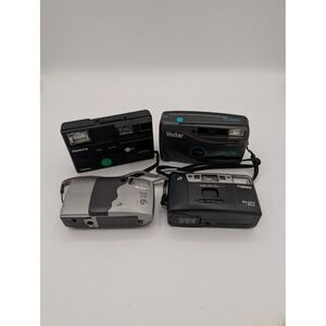 Vintage Camera Lot- 4 Canon ELPH Nikon Keystone Vivitar AS IS Props Parts Repair